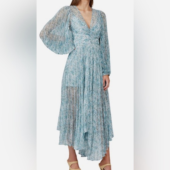 Acler Acetone Pleated Gown Size 2, Color: Blue - Picture 2 of 6